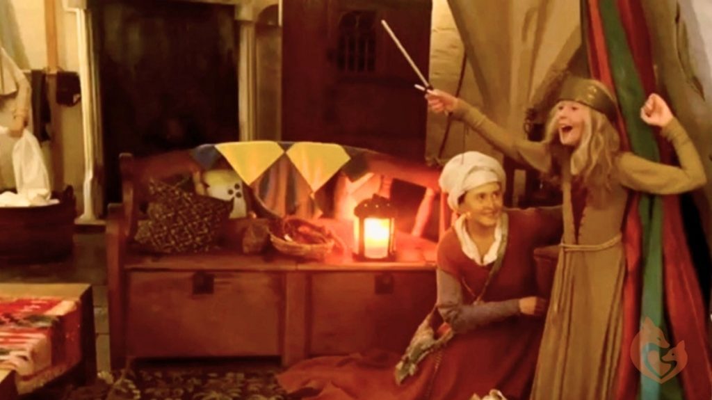 Wax work of children playing at Kingmaker experience at Warwick Castle