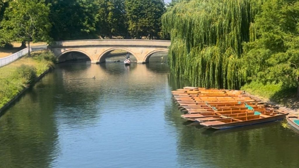 Punts on the river Cam
